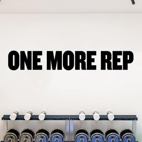 One More Rep Gym Wall Sticker Inspirational Quote Workout Crossfit Fitness Exercise Wall Decal Office Vinyl Home Decor G1631