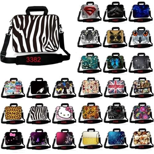 9.7 10.1 11.6 12.1 13.3 14 14.1 15.4 15.6 17.3" 17.4" Zebra Laptop Shoulder Bag Computer Sleeve Case For Samsung Dell Asus Acer