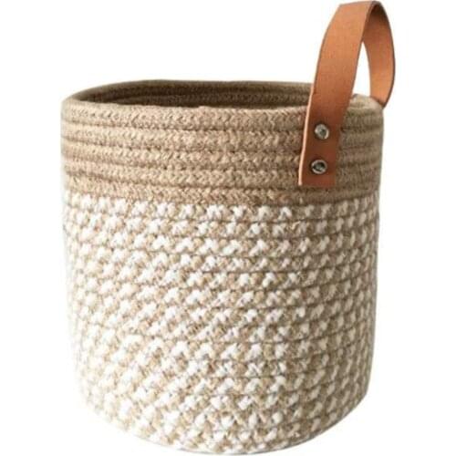Wall-mounted Flowerpot Nordic Handmade 16*16*18CM Home Imitated Rattan Office Garden Decoration Storage Basket