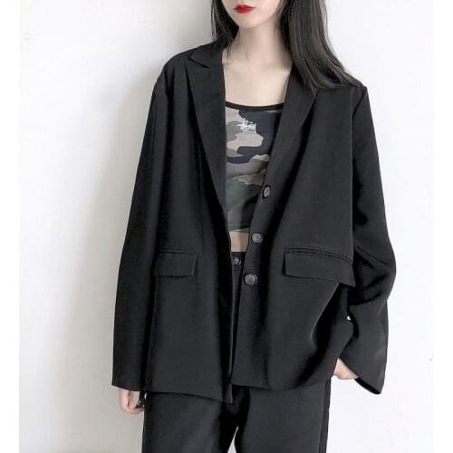 2021 Spring Autumn New Womens Small Suit Jacket British Style Korean Loose Casual Female Student Suit Jacket Office Lady Coats