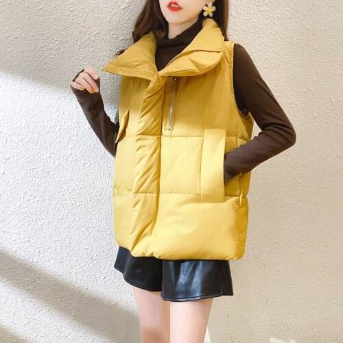 New winter products short cotton vest women Korean version loose fashion large stand-up collar cotton vest vest
