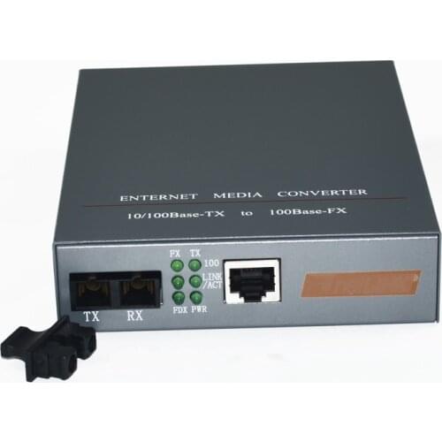 1pc HTB-1100S-2KM Optical Media Converter 10/100Mbps RJ45 Multi-Mode Duplex Fiber SC port Converter Internal Power Supply