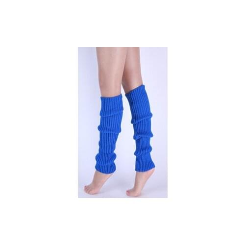 Plain Knitted Leg Warmers Finger less Long Gloves Neon Color Party Knit Ankle Socks