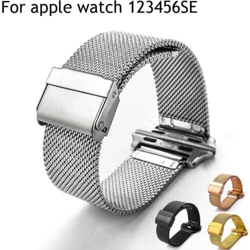 Milanese Strap For Apple Watch Band 44mm 40mm 38mm 42mm Meshed Stainless Steel Metal Bracelet For iWatch 2 3 4 5 6 SE Watchband