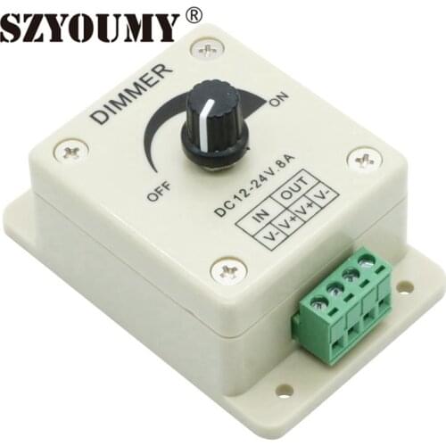 SZYOUMY LED Light DC 12V 8A Protect Strip Dimmer Adjustable Brightness Controler For LED Strip Light Lamp Accessories
