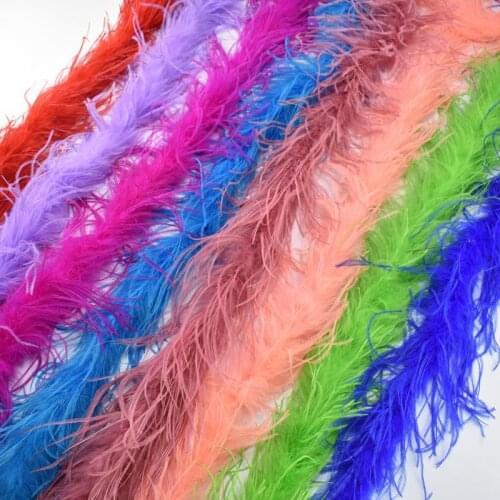 2Meters Ostrich Feather Boa Trims Skirt Costume Fluffy Ostrich Feathers for Crafts Wedding Feathers Decoration Plumas Carnaval