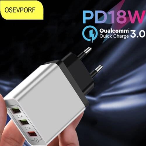 18W Quick Charge USB Charger QC3.0 Fast Charging 3 Ports Plug Phone Fast Chargering USB for iPhone 11 12 X 7 Samsung S9 Xiaomi