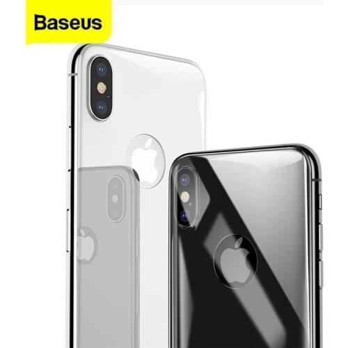 Baseus 0.3mm Back Screen Protector For iPhone XS Max XR X Full Cover Rear Protection Protective Tempered Glass Film For iPhone