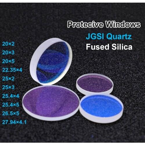 Fiber Laser Protective Windows Quartz Fused Silica Dia.20 22.35 25 25.4 26.5 27.94mm for Fiber Laser Machine