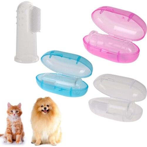 Pet Boxed Finger Toothbrush Teddy Dog Brush Addition Bad Breath Tartar Teeth Care Dog Cat Cleaning Supplies