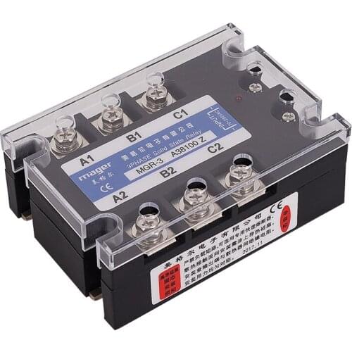 100A three phase Solid state relay (MGR-3 A48100 Z) SSR AC control AC 70-280VAC To 480VAC Free shipping With protective covers
