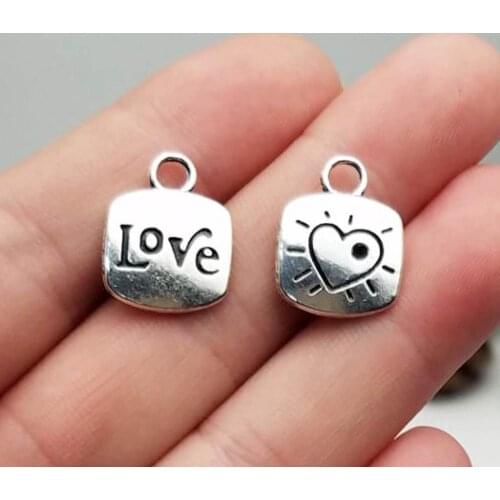 15pcs/lot--18x14mm, heart cham,Antique silver plated Love Heart tag charms ,DIY supplies, Jewelry accessories