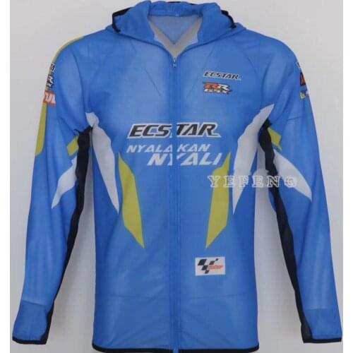 2020 Anti-UV Hoodie for Suzuki Gsxr Racing Sweatshirt Moto GP Sun Protection Clothing Blue