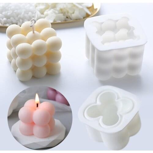 3D Mini Rubiks Cube Aromatherapy Candle Silicone Mold DIY Wax Mould Mousse Cake Ice Molds Aromatherapy Candle Soap Form