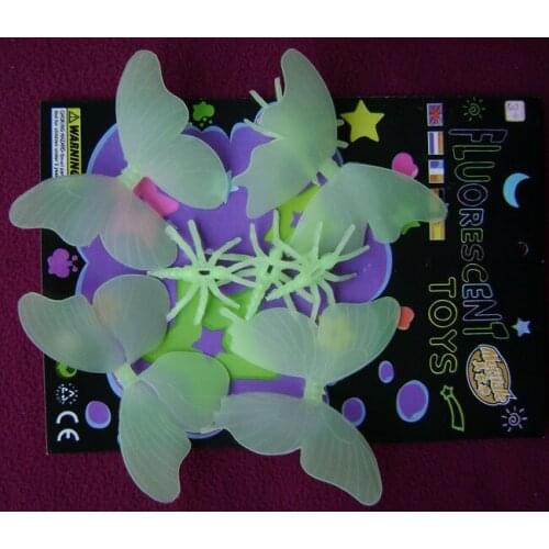 4pcs/pack butterfly luminous stickers pvc neon luminous stickers wall stickers for girls baby wholesale