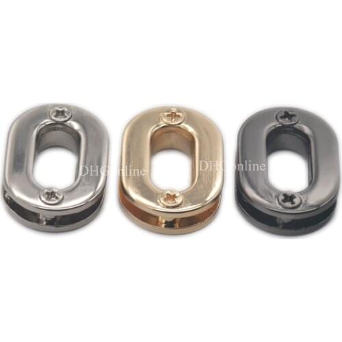 5 12 25 PCS Oval Zinc Alloy Grommet Eyelets With Backing Screw For Clothes Handbag Canvas Leather Buckles Nickel black Lightgold