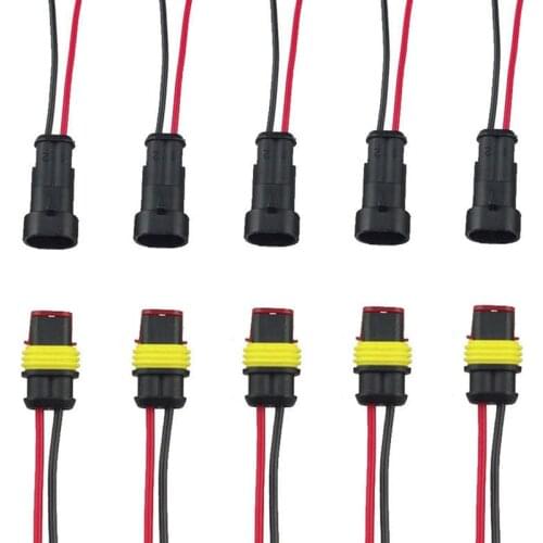 5PCS 2 Pin Way Car Auto Waterproof Electrical Connector Plug Socket Wire wholesale