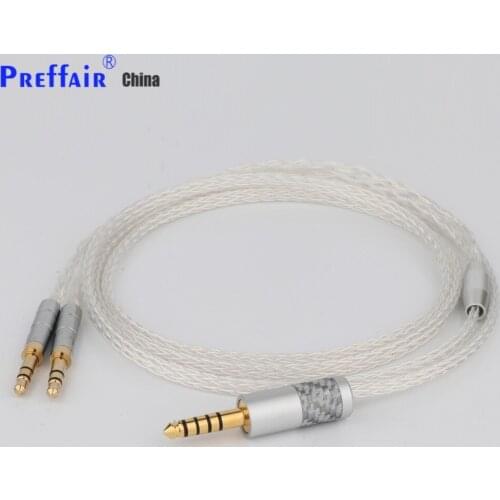 Preffair 8 Cores Silver Plated Headphone Earphone Cable For Denon AH-D600 D7100 Hifiman Sundara Ananda HE1000se HE6se he400