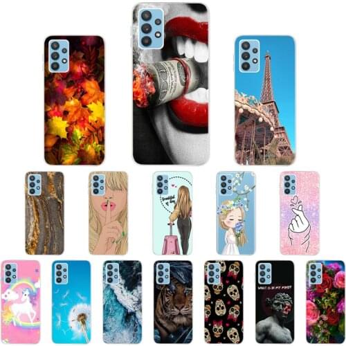 For Samsung Galaxy A32 Case Soft TPU Silicone Cover For Samsung A32 4G/5G A 32 A326B A325F Paintten Back Cover Protective Bumper