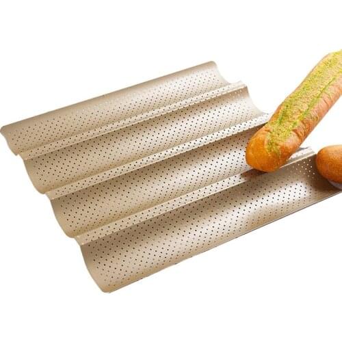 Carbon Steel 2/3/4 Groove Wave French Bread Baking Tray For Baguette Bake Mold Pan DIY Bread Mold Baking And Pastry Tool