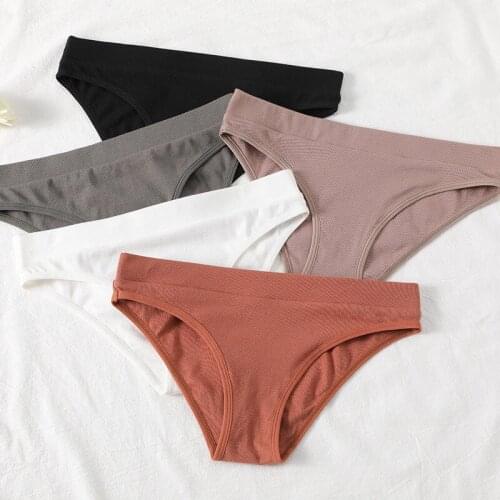 Cotton Women Briefs Panties Sexy G String High Elasticity Thong Seamless Underwear Soft Female Panty Intimates Lingerie S-XL