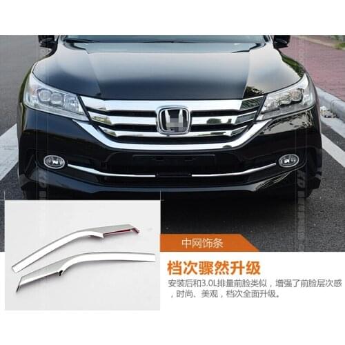 Lapetus Chrome Front Head Bottom Grille Grill Cover Cover Trim Accessories Exterior Fit For Honda Accord 2013 2014 2015