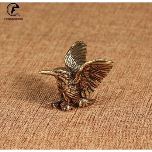 Brass Solid Copper Open Wing Mini Eagle Bird Art Model Home Living Room Office Tea House Yoga Room Decor Statues Sculpture Gift