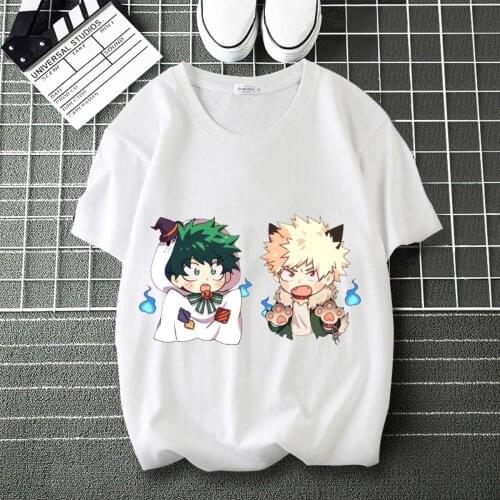 My Hero Academia Bakugo Katsuki Comic Print summer T-Shirt Round Neck Short Sleeve Modal Top T shirt