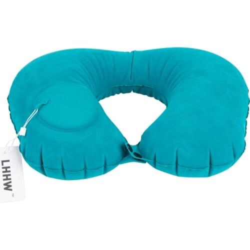 LHHW U Shaped Inflatable Neck Pillows Beach Camping Travel Sleeping Soft Air Inflatable Pillow Shoulder Relax Pillow
