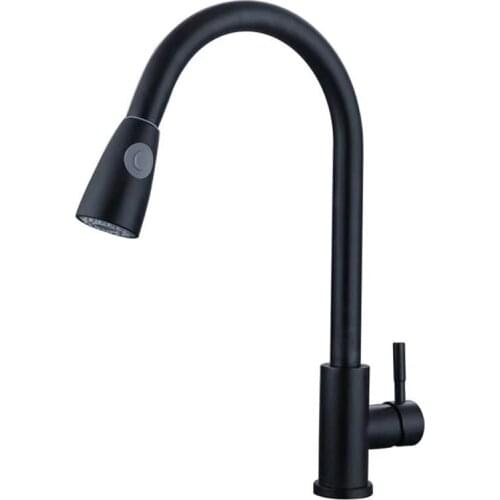 Matte Black Kitchen Faucets Pull Out Pull Down with Side Sprayer Stainless Steel 304 Single Handle Taps for Kitchen Torneiras
