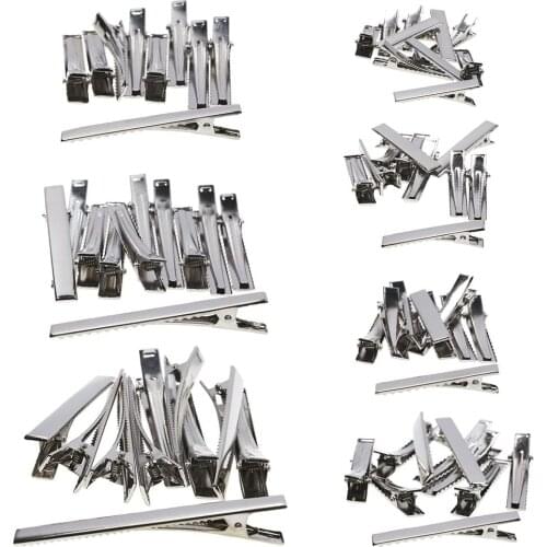 50pcs/pack 28/35/40/45/55/75mm Metal Alligator Hair Clips Bow Teethed Barrette Crocodile Clamp For DIY Hair Accessories