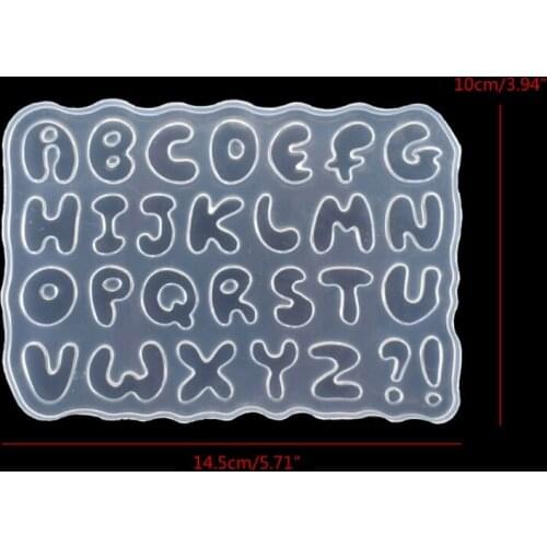 Cartoon Letters Epoxy Resin Casting Mold Alphabet Keychain Pendant Alphabet Mold A0KD