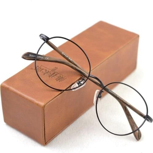 Fashion Vintage Round Men Optical Eyeglasses Frames Handmade Metal Myopia Eyewear Retro Korean Glasses Frame Alloy For Women