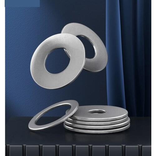 1/50/100pcs A2 304 Stainless Steel Flat Washer Plain Gasket for M1.6 M2 M2.5 M3 M4 M5 M6 M8 M10 M12 M16 M20 M24 Screw Bolt GB97