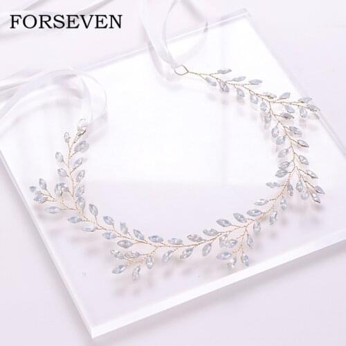 Rhinestone Headband For Wedding Gold Rhinestone Headband Bridal Hair Accessories Hairband Ornaments Girl Princess Hair Band