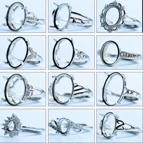 Adjustable Blank Ring Base Fit Glass Cabochons Cameo Setting For Man Woman DIY Ring Jewelry Making Accessories Ring