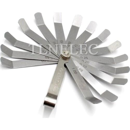 0.05-1.00mm Non-stainless Steel Feeler Gauge Blade Gap Gauge Thick and Thin Gauge Gauge Wedge Valve Feeler Gauge