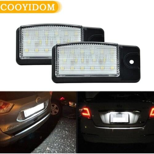 2Pcs For Nissan X-Trail T32 Maxima Altima Murano NV1500 2500 3500 Infiniti FX EX 35 37 QX 50 70 LED License Plate light Lamps