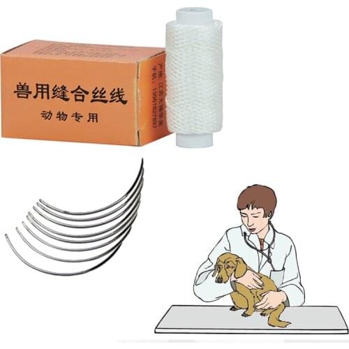 Veterinary Suture Needle Semicircle Poultry Medical Suture Line forFarm Animal Cattle Sheep Big The beast with suture needled