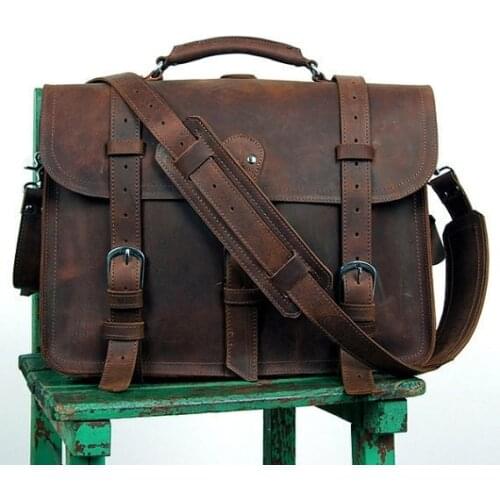 Vintage Mens Travel Bags Men Guarantee 100% Genuine Leather Backpack Duffle Bags Crazy HorseLeather Luggage & Travel Bags Tote