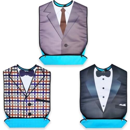 Adults Waterproof Anti-oil Bib Elderly Aged Mealtime Cloth Protector Senior Citizen Aid Aprons Reusable Washable