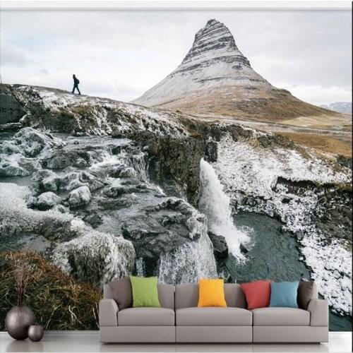 Wellyu Custom large - scale - definition 3D landscape scenery of snow - capped mountains plateau wallpaper papel de parede