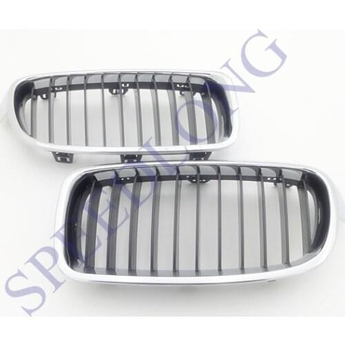 1 Pair RH and LH Front Upper Chrome Kindey Grille Grill Insert for BMW 3 Series F30/F35 2012-2014