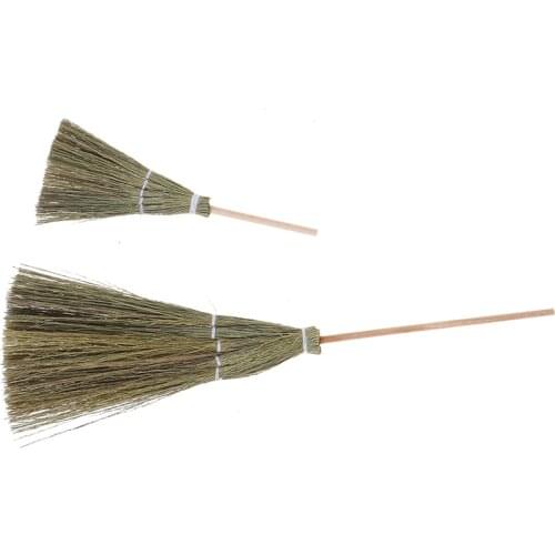 1pc 1:12 Dollhouse Miniature Fairy Garden Broom Cleaning Tools S/L Size