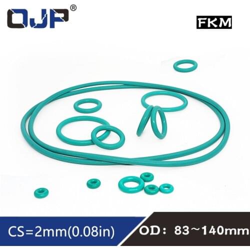 1PC Fluorine rubber Ring Green FKM Oring Seal OD83/85/90/95/100/105/110/115/120/140*2mm Rubber O-Ring Seal Oil Ring Fuel Gaskets