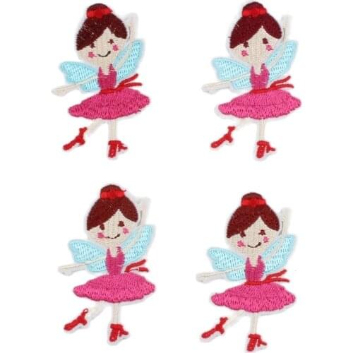 10pcs Cartoon Angel Girl Stickers DIY Apparel Patches Iron On T Shirts Dress Jeans Fabric Appliques Sewing Bags Pants Badge
