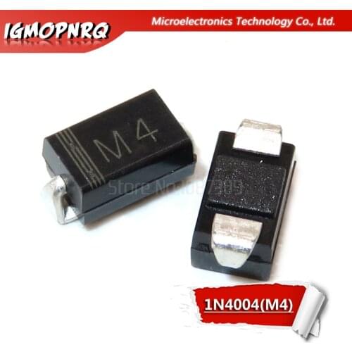 100PCS M4 1N4004 SMD Diode 1A 400V IN4004 Rectifier Diode