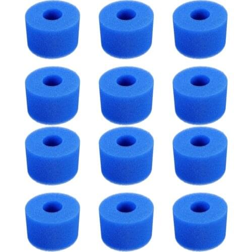 12PCS Swimming Pool Foam Sponge for Intex S1 Reusable Washable Biofoam Cleaner Pool Foam Swimming Pool Cleaning Accessorie