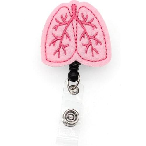 20pcs/Lot Free Shipping Wholesale Felt Medical Nurse Lung Retractable Badge Holder Rotation Pull Reel