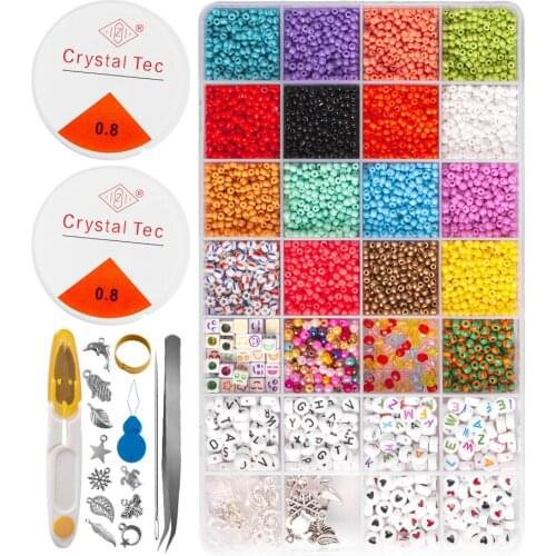 3 mm stripe glass m bead bead color letter, 28 suit DIY weave bracelets necklaces earrings are scattered beads